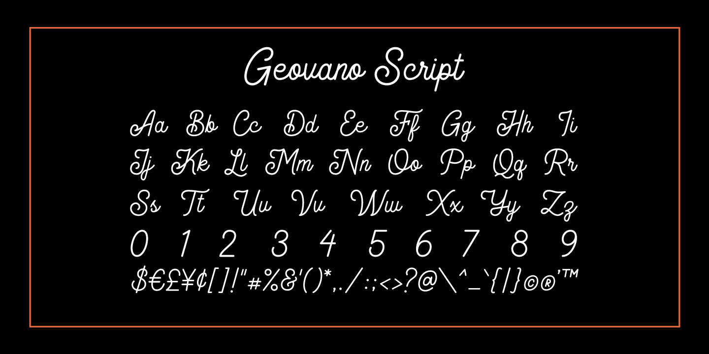 Beispiel einer Geovano Display Regular-Schriftart